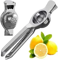 New Trend Steel Hand Juicer 2 In 1 Lemon Squeezer Stainless Steel Hand Juicer (Silver)-thumb2