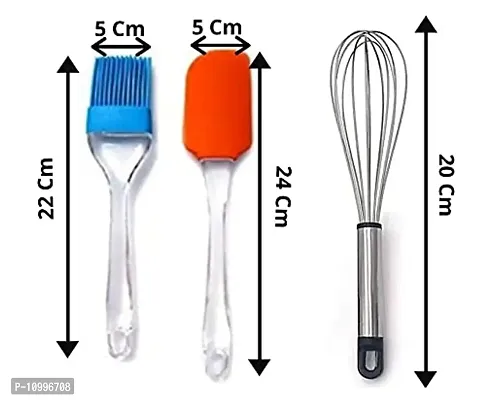 New Trend Silicone Non-Stick Spatula & Pasty Brush for Cooking, Baking, Cake (Multicolor)-thumb2