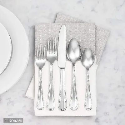 New Trend. Stainless Steel Dinner Spoons with Pearled Edge, Set of 12-thumb4