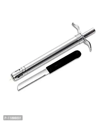 New Trend Stainless Steel Gas Lighter Smart with Stand and Also Get 1 Knife-thumb0