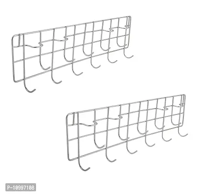 New Trend Multipurpose Stainless Steel Laddle Cradle Hook Rail (Pack of 2)