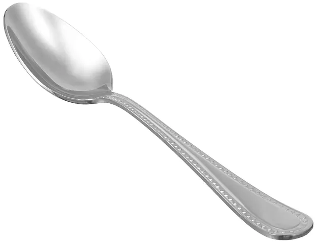 New Trend. Stainless Steel Dinner Spoons with Pearled Edge, Set of 12