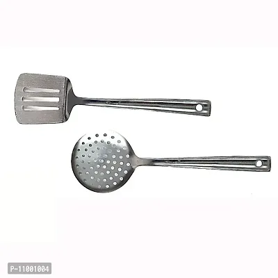 New Trend Stainless Steel Kitchen Cooking & Vegetable Serving Spoons Set of 2-thumb0