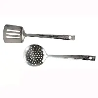 New Trend Stainless Steel Kitchen Cooking & Vegetable Serving Spoons Set of 2-thumb1