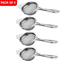 New Trend Super Pack of Stainless Steel Tea Strainer Chai Channi,Silver - 8 Inch (Pack of 4)-thumb4