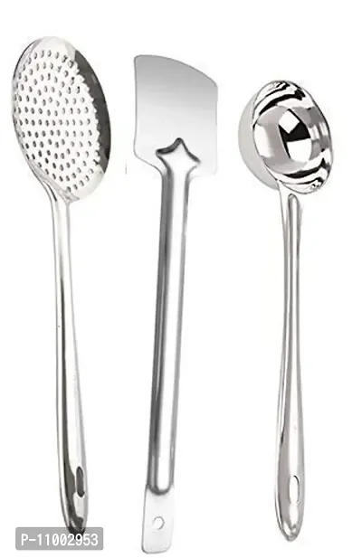 New Trend Stainless Steel Kitchen Cooking & Serving Spoons Set of 3