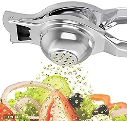 New Trend Steel Hand Juicer 2 In 1 Lemon Squeezer Stainless Steel Hand Juicer (Silver)-thumb5