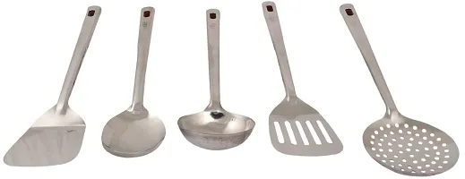 New Trend Stainless Steel American Kitchen Tool Set of 5 Kitchen Cooking & Serving Spoons-thumb3