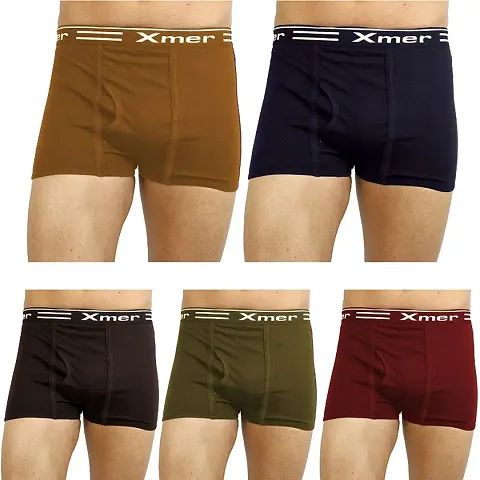 Stylish Fancy Solid Trunks For Men Pack Of 5