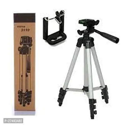 Best TRIPOD-3110 Portable Camera Tripod with Three-Dimensional Head Quick Release Plate for All Cameras  Mobile, Best for Making Videos'- Silver, Black-thumb0