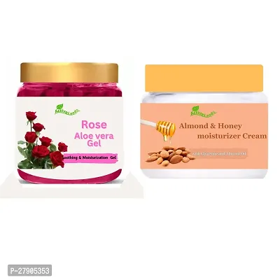 Almond and Honey cream  Rose gel for skin 100 gm each-thumb0