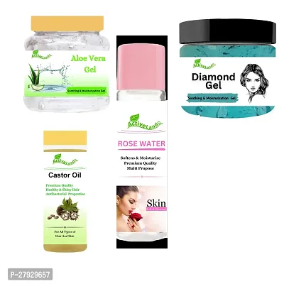 Diamond Gel , Plain Gel , Rose Water and Castor oil for skin 100 ml each