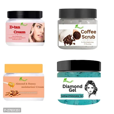 D-tan cream , Coffee Scrub , Almond  Honey Cream , Diamond gel for skin 100 ml each