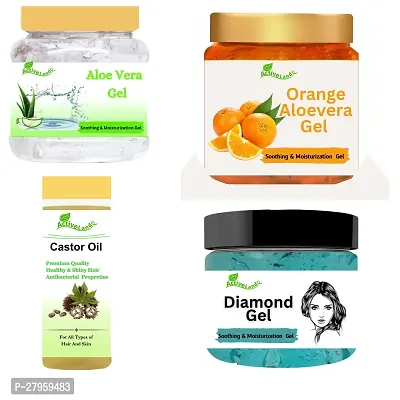 Plain gel , Orange gel , Diamond gel , Castor oil for skin 100 ml each