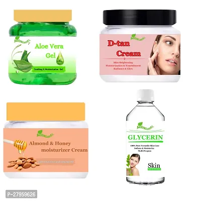 Alovera gel , D-tan cream , Almond  Honey cream , Glycerin for skin 100 ml each