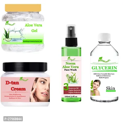 Plain gel , Alovera face wash , D-tan cream , Glycerin for skin 100 ml each