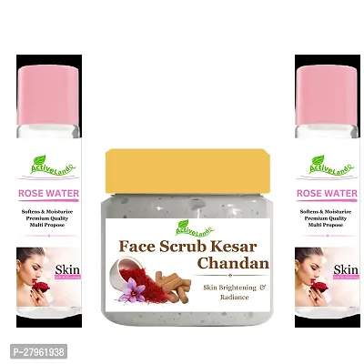 Face scrub kesar chandan 100 , Rose water 200 ml for skin