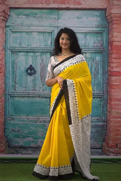 Elegant Jaipuri Printed Cotton Sarees With Blouse Piece