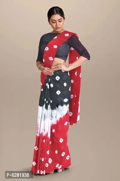 Attractive Cotton Printed Ikat Saree with Blouse piece-thumb0