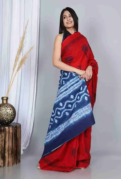 Beautiful Cotton Mulmul Saree With Blouse Piece