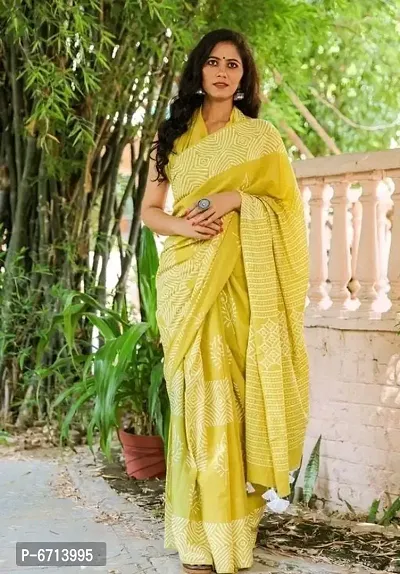 Beautiful Cotton Mulmul Printed Saree With Blouse Piece-thumb0