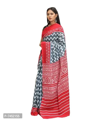 ETHNIC PURE COTTON MULMUL SAREE WITH BLOUSE-thumb0