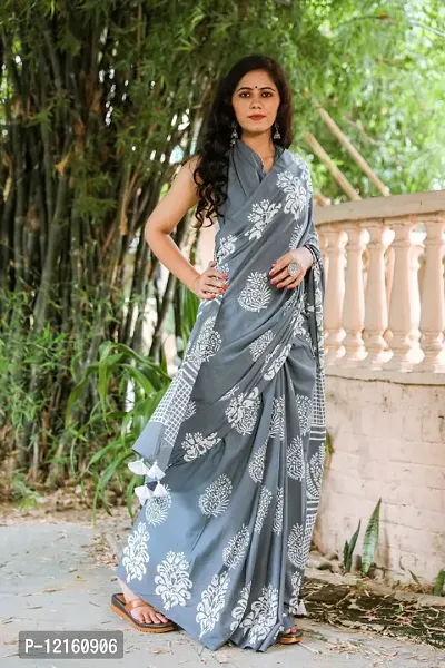 Classic Cotton Printed Saree with Blouse piece-thumb0