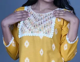 Stylish Cotton Embroidered Kurta with Pallazo for women-thumb1