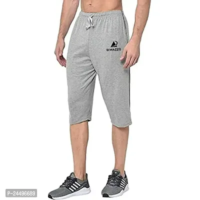 DIWAZZO Solid Men Three Fourths Track Pant for Men and Boys-thumb2