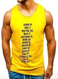 DIWAZZO New Cotton Printed Blend Fabric Gym Vest (Pack of 3) (Medium, Yellow::Black::Yellow)-thumb4