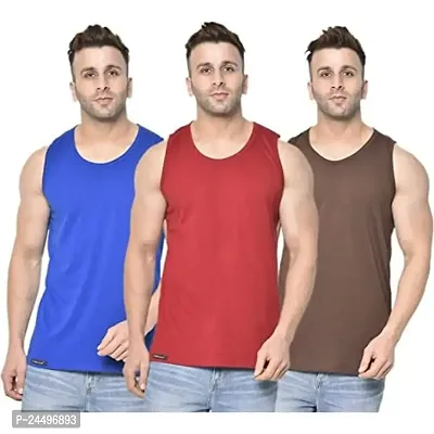 DIWAZZO Mens Cotton Vest Crafted with Bio Washed Cotton- Pack of 3