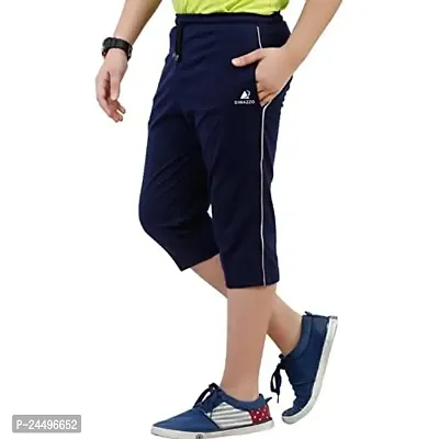 DIWAZZO Solid Men Three Fourths Track Pant for Men and Boys-thumb2