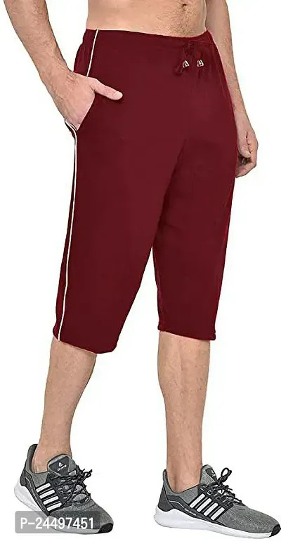 DIWAZZO Solid Men Three Fourths Track Pant for Men and Boys-thumb3