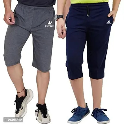 DIWAZZO Solid Men Three Fourths Track Pant for Men and Boys