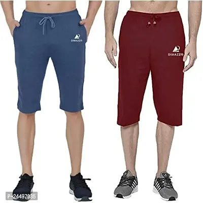 DIWAZZO Solid Men Three Fourths Track Pant for Men and Boys-thumb0