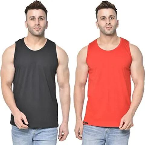 DIWAZZO Mens Cotton Vest Crafted with Bio Washed Cotton Pack of 2