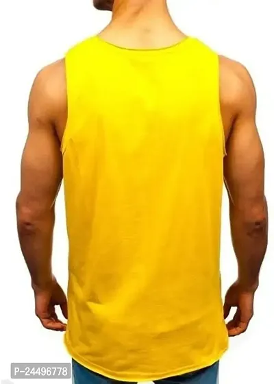 DIWAZZO New Cotton Printed Blend Fabric Gym Vest (Pack of 3) (Medium, Yellow::Black::Yellow)-thumb2