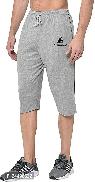 DIWAZZO Solid Men Three Fourths Track Pant for Men and Boys-thumb2