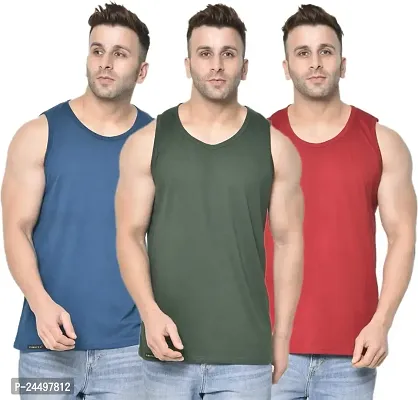 DIWAZZO Mens Cotton Vest Crafted with Bio Washed Cotton- Pack of 3