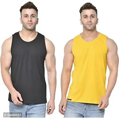 DIWAZZO Mens Cotton Vest Crafted with Bio Washed Cotton Pack of 2