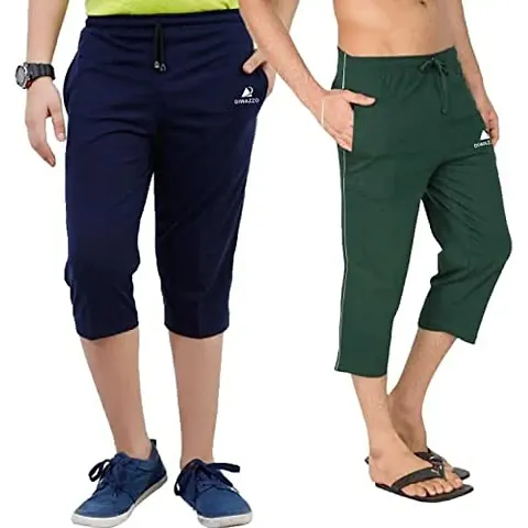 DIWAZZO Solid Men Three Fourths Track Pant for Men and Boys