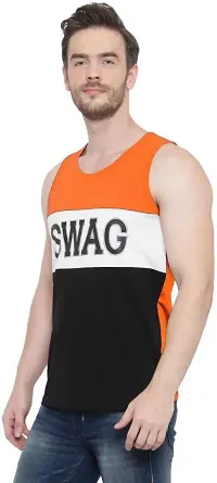 DIWAZZO Mens Cotton Vest Crafted with Bio Washed Cotton- Pack of 3 (XX-Large, Black::Orange::Red)-thumb2