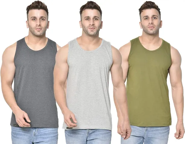 DIWAZZO Mens Cotton Vest Crafted with Bio Washed Cotton