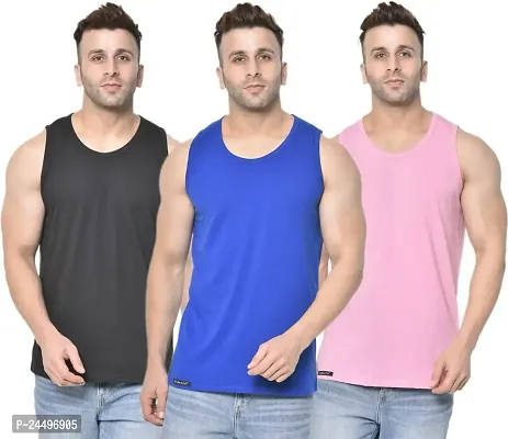 DIWAZZO Mens Cotton Vest Crafted with Bio Washed Cotton- Pack of 3