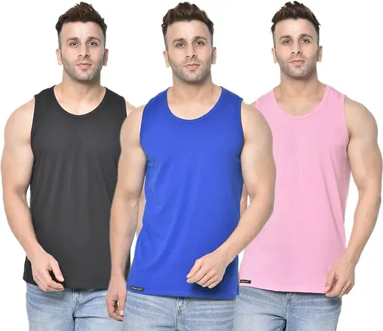DIWAZZO Mens Cotton Vest Crafted with Bio Washed Cotton- Pack of 3