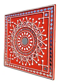 Chitra Artworks_Wall Mirror | Home Decor Items | Decorative Items for Home(31 cm X 31 cm X 2 cm) (Red)-thumb2