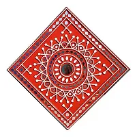Chitra Artworks_Wall Mirror | Home Decor Items | Decorative Items for Home(31 cm X 31 cm X 2 cm) (Red)-thumb1