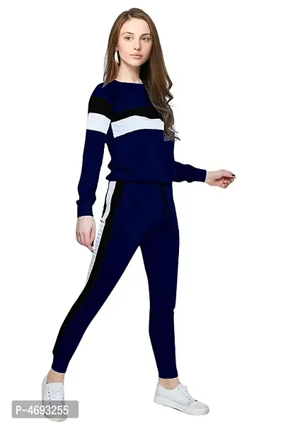 Women's Solid Cotton Printed Track Suit-thumb0