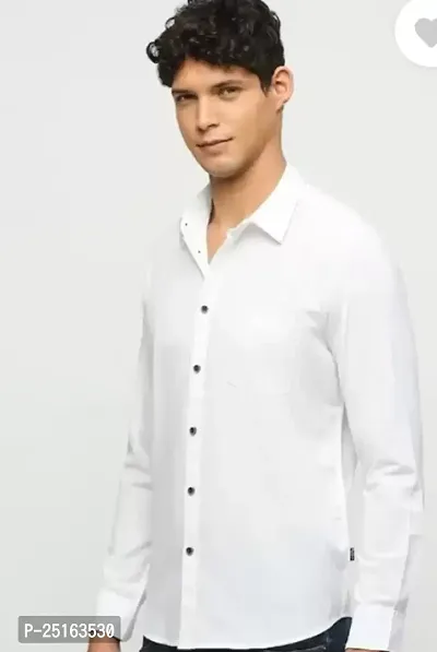 Reliable White Cotton Long Sleeves Casual Shirt For Men