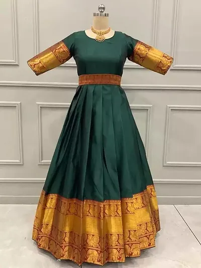 Stylish Art Silk Self Pattern Ethnic Gown